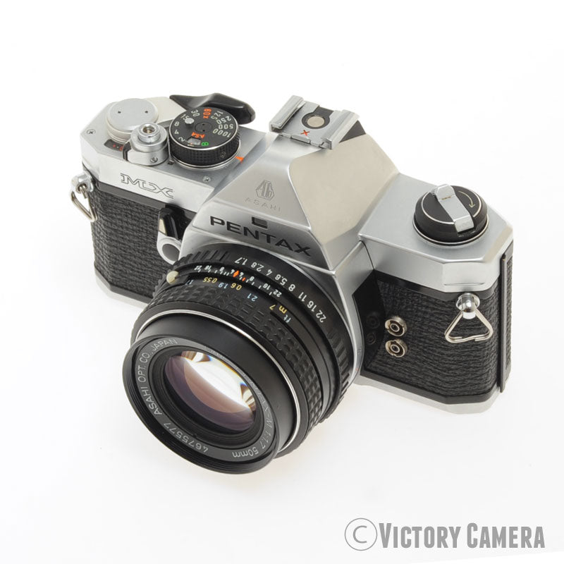 Pentax MX Chrome 35mm Camera w/ 50mm f1.7 Prime Lens -New Seals- [EXC]