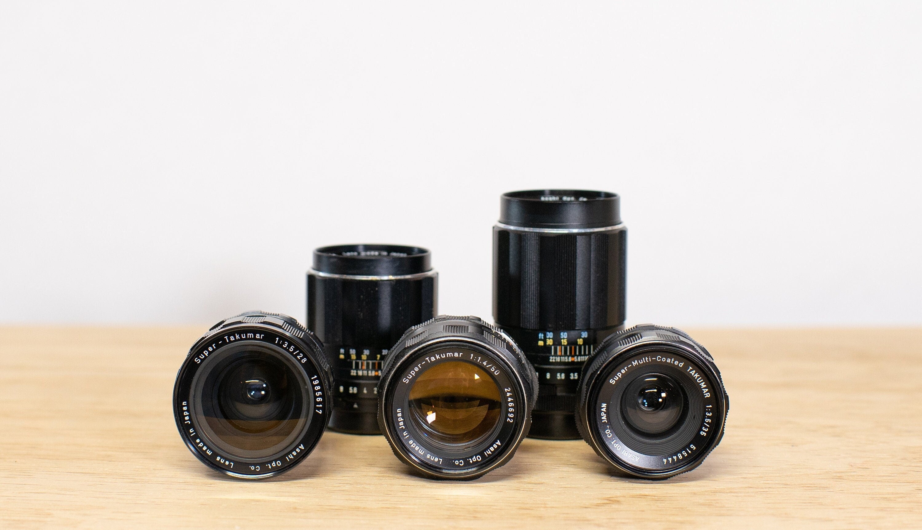 Super Takumar M42 Lens Set - 28mm, 35mm, 50mm, 105mm, and 135mm