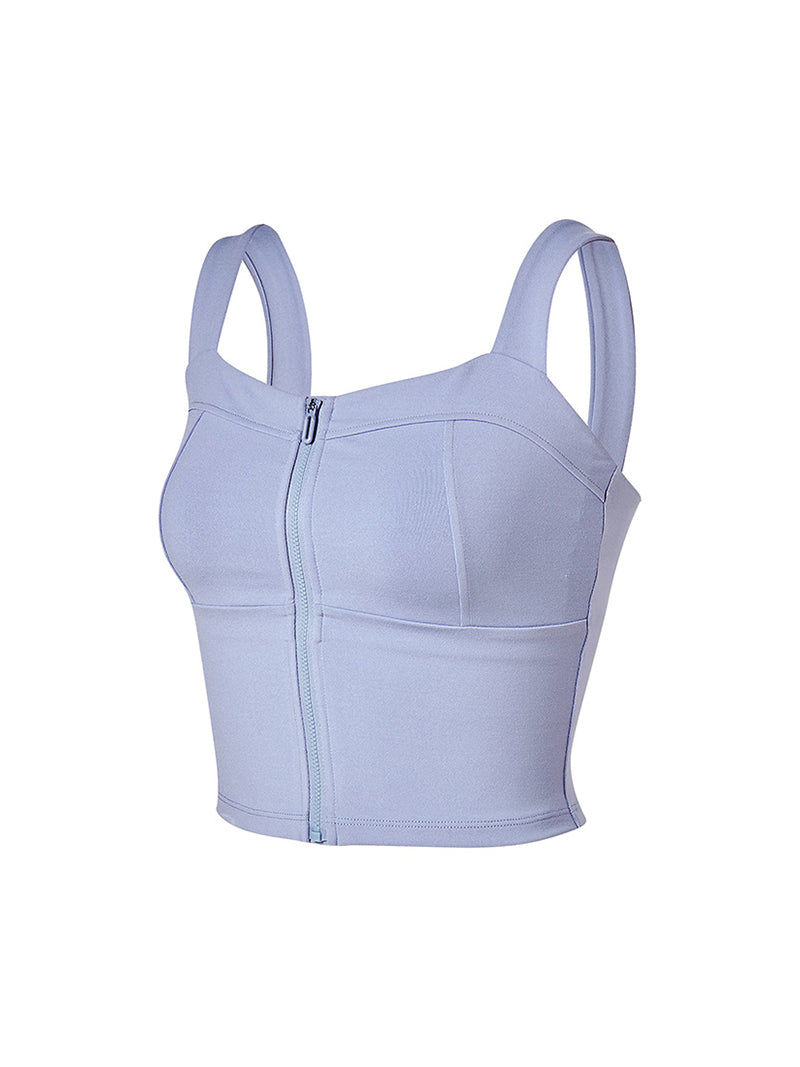 コンフォートファイン フロントジップ クロップド丈 ブラトップ