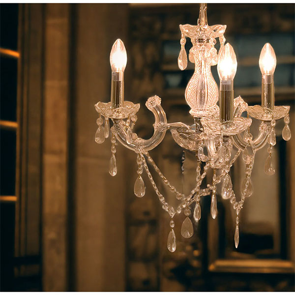 LED対応】 クリスタルガラスシャンデリア 3灯(トリオ・クリア