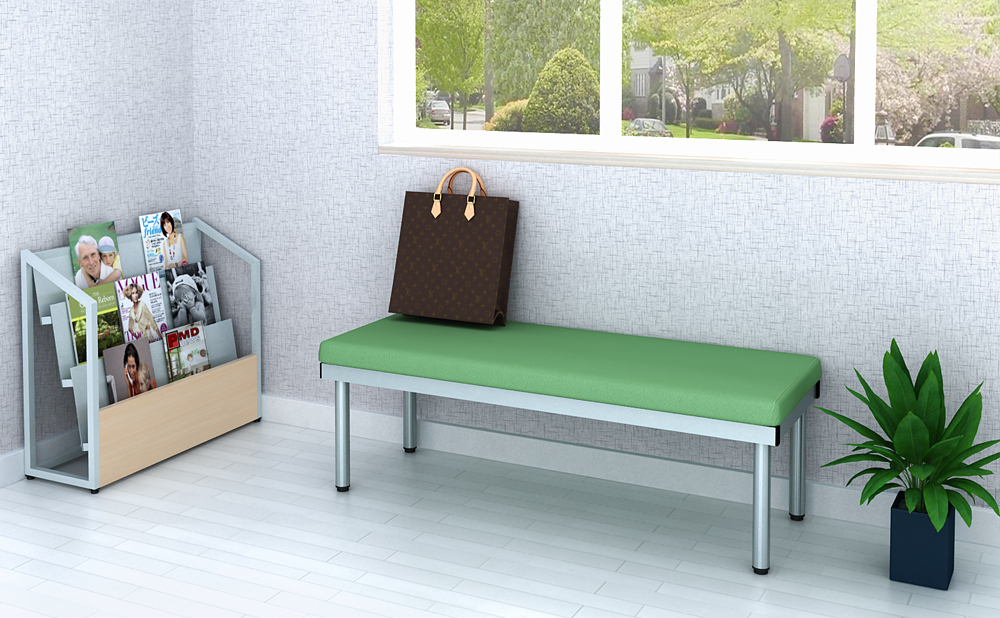 ロビーチェア ベンチ 2人掛け 長椅子 背もたれなし 幅1200×奥行450×高