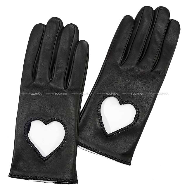 HERMES エルメス 手袋 レディース グローブ ハート セリエボタン付き