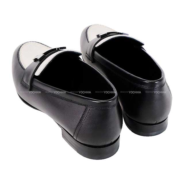 HERMES エルメス ローファー モカシン パリ 黒 (ブラック)/プル