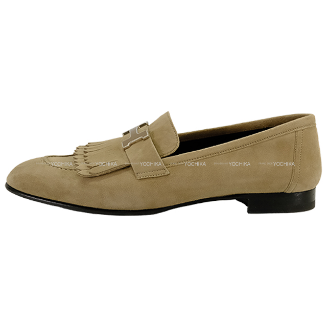 HERMES エルメス モカシン モカシン ロワイヤル フリンジ ベージュアル