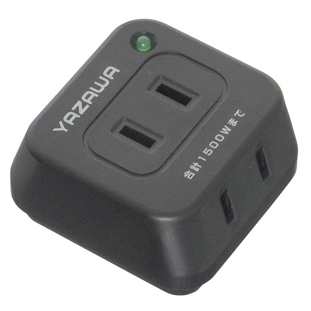 雷サージ付トリプルタップ13000V黒｜YAZAWA CORPORATION