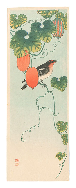 小原古邨（祥邨）「烏瓜に黄鶲（仮題）」 | 山田書店美術部オンライン