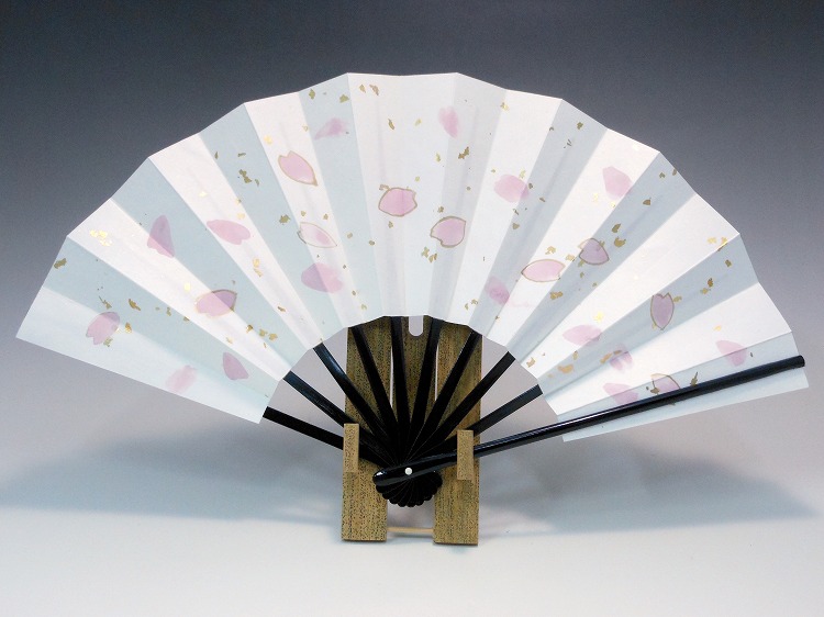 飾り扇子（7寸5分）金モミ地 桜 手描き3 | 京都扇子の山武扇舗ネット通販