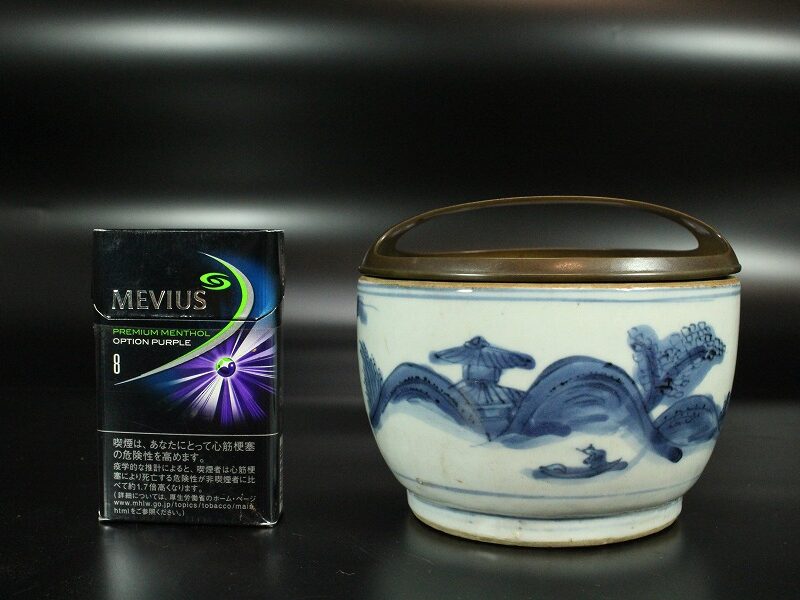 中国美術 古染付 山水舟紋 香炉 碗 明(YC233) | 京都の骨董品買取店