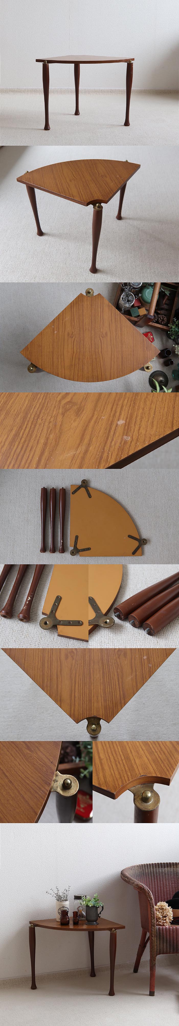 イギリス ヴィンテージ コーナーテーブル/飾り台/北欧スタイル家具