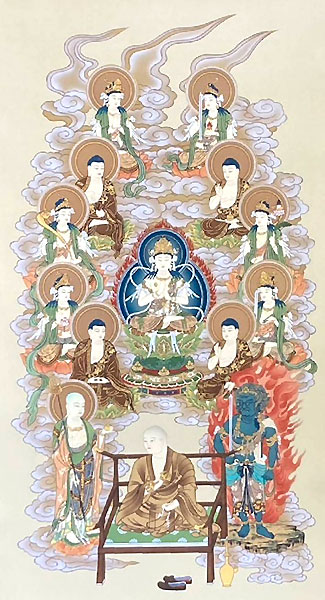 仏書・仏画の掛け軸 伊藤香川作 真言十三佛