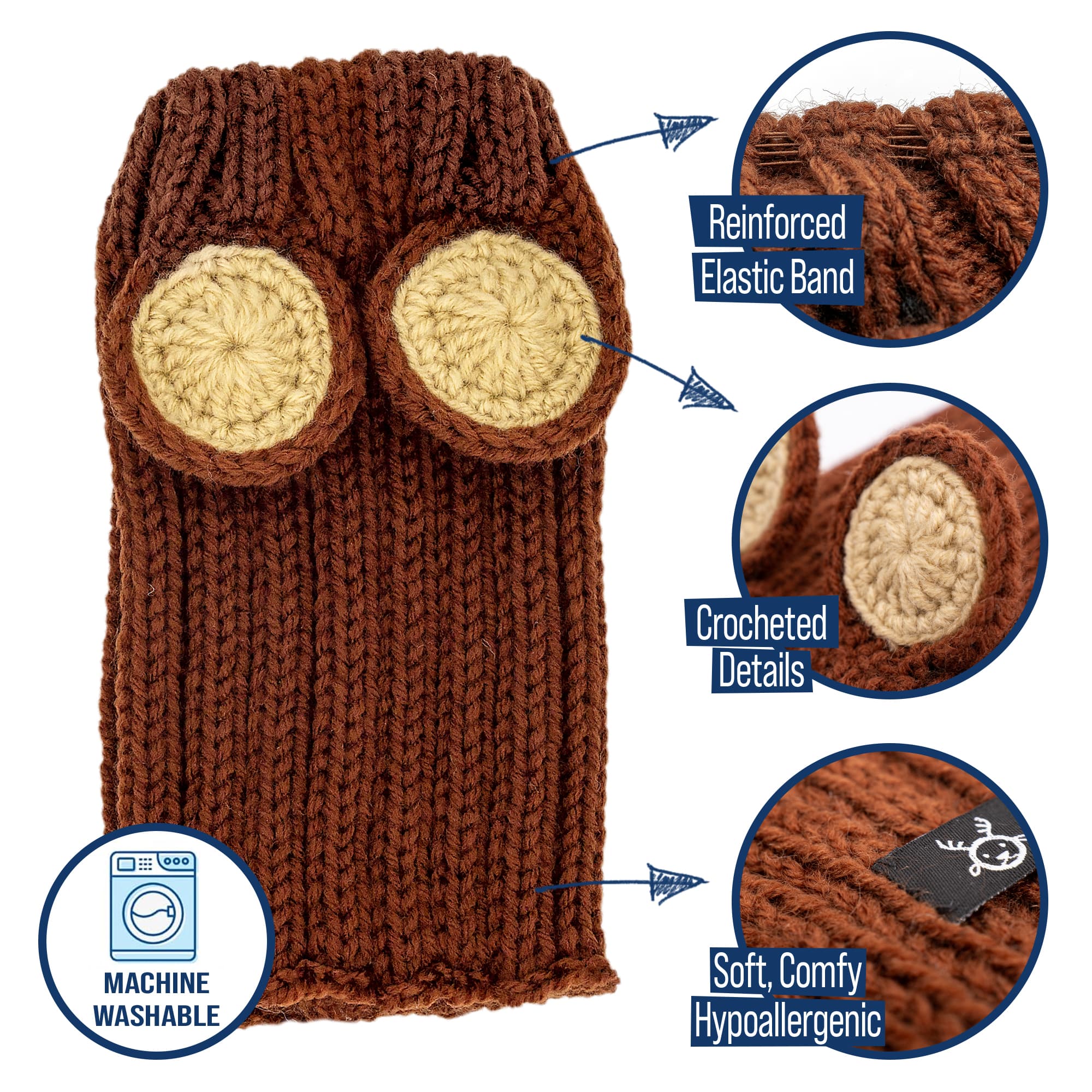 Grizzly Bear Zoo Snood - The Viral Cute Crochet Dog Snood Costume