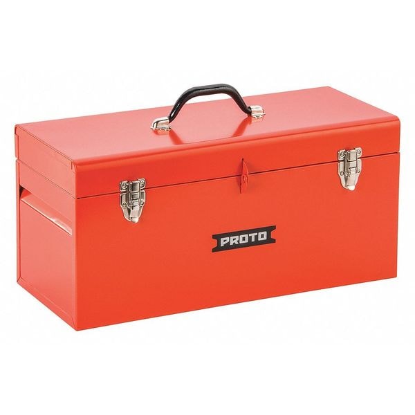 Proto General Purpose Double Latch Tool Box with Tray, Steel, Red