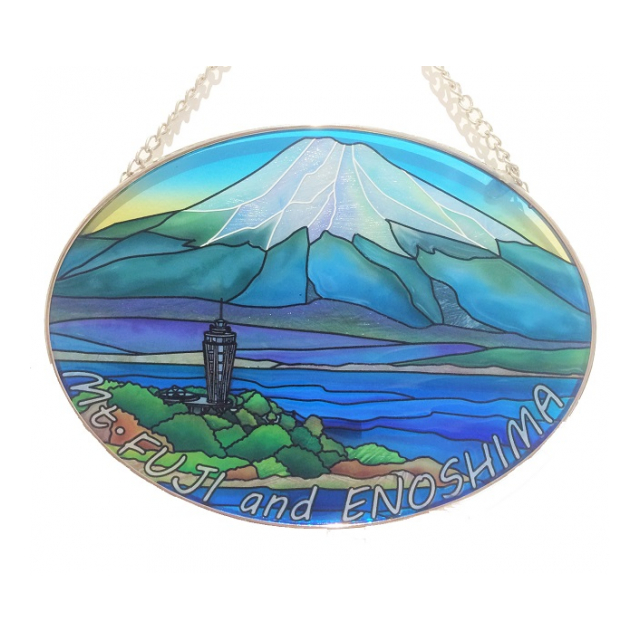 ステンドグラス風サンキャッチャー「富士山と江の島」日本限定商品 M
