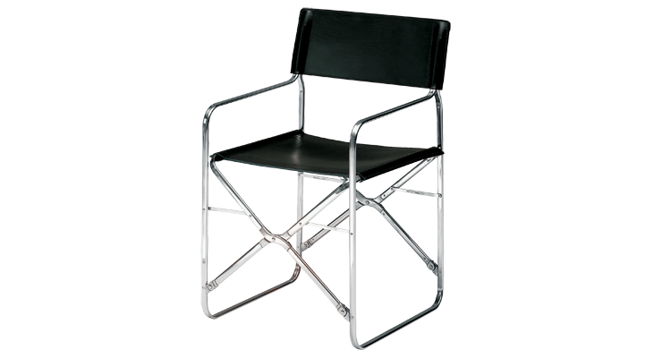 Folding Chair with Steel Frame by Gae Aulenti April | Zanotta