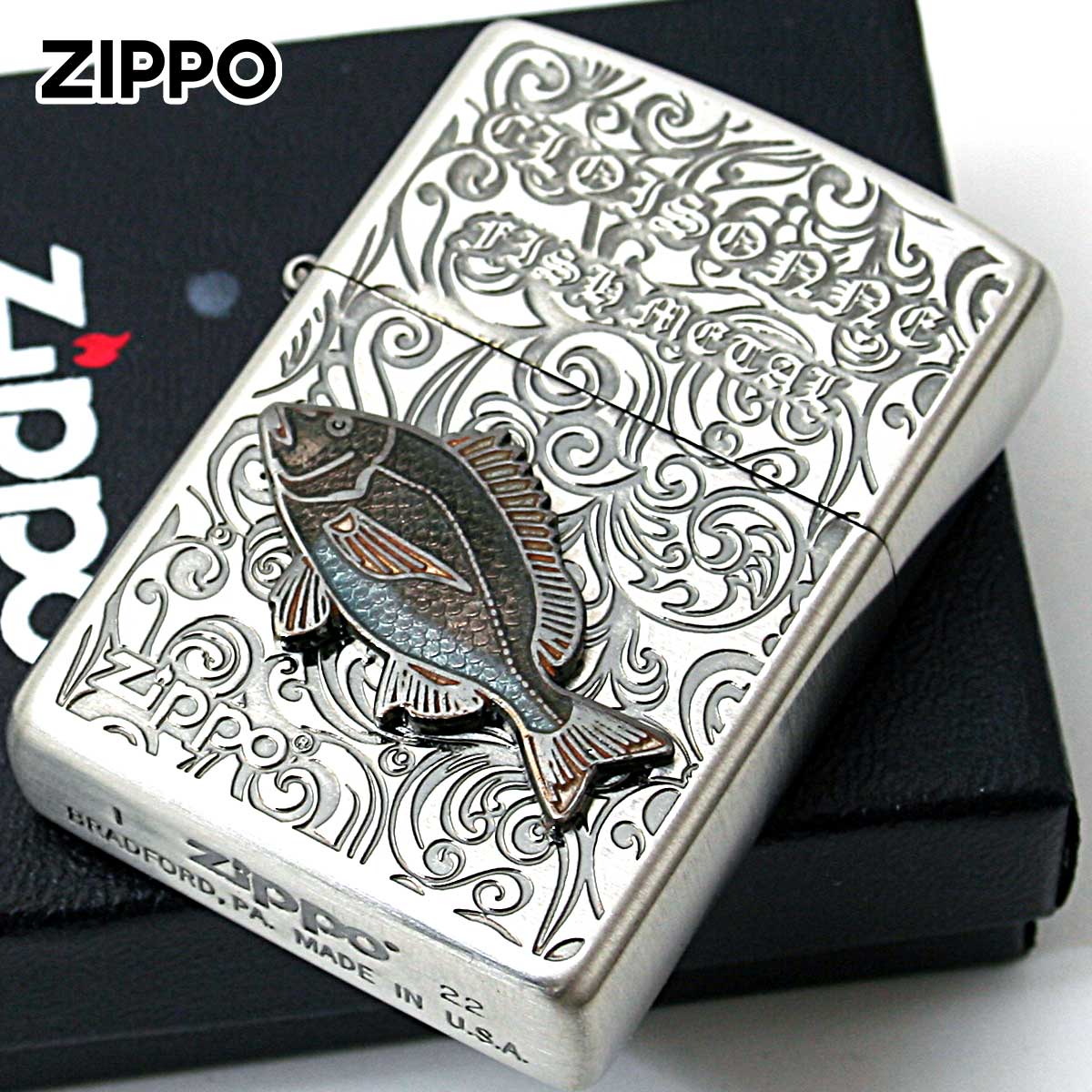 Zippo ジッポー 黒鯛 クロダイ ヴィンテージ 七宝メタル 海水魚