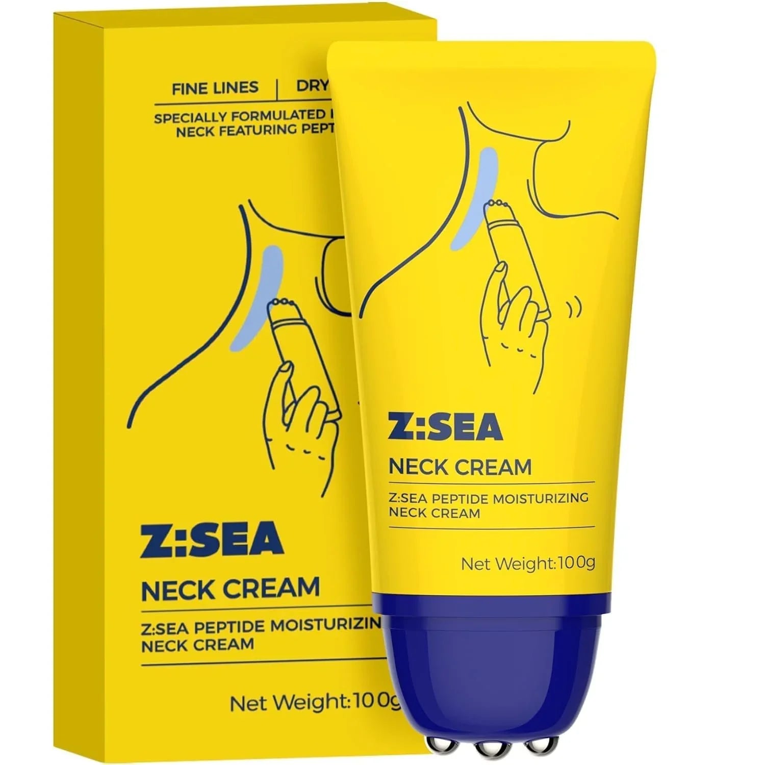 Z:SEA Neck Care Cream - with roller massage function