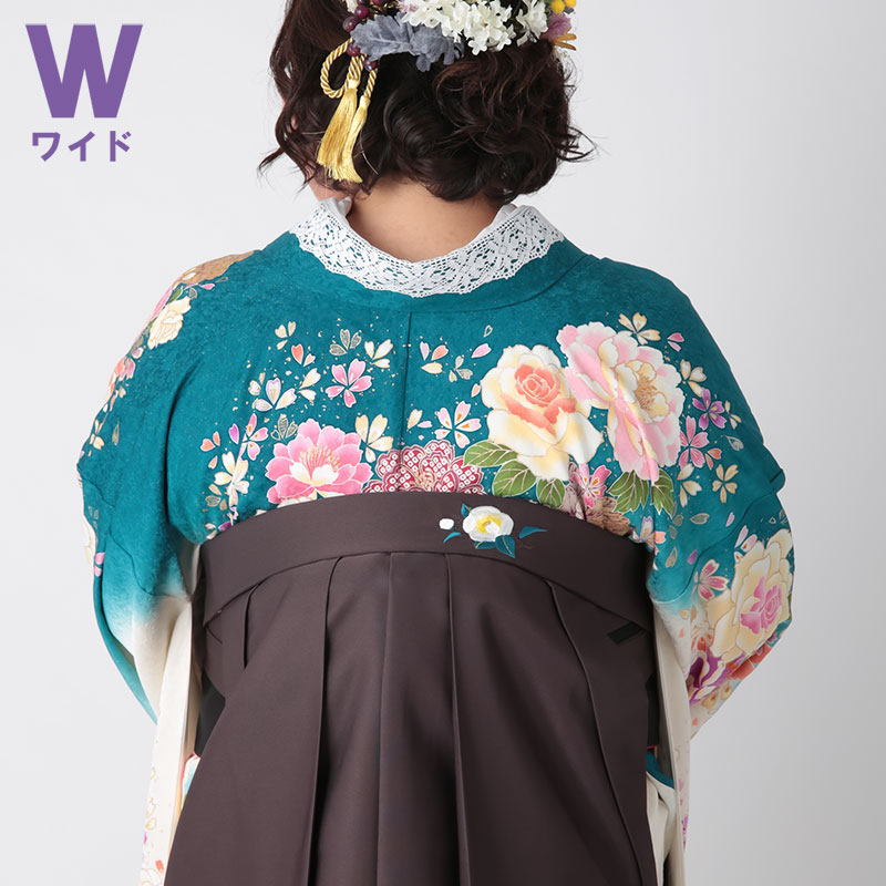 袴単品：P216-SWアンティークブラウン×後ろ椿刺繍(W15)│ 袴レンタル