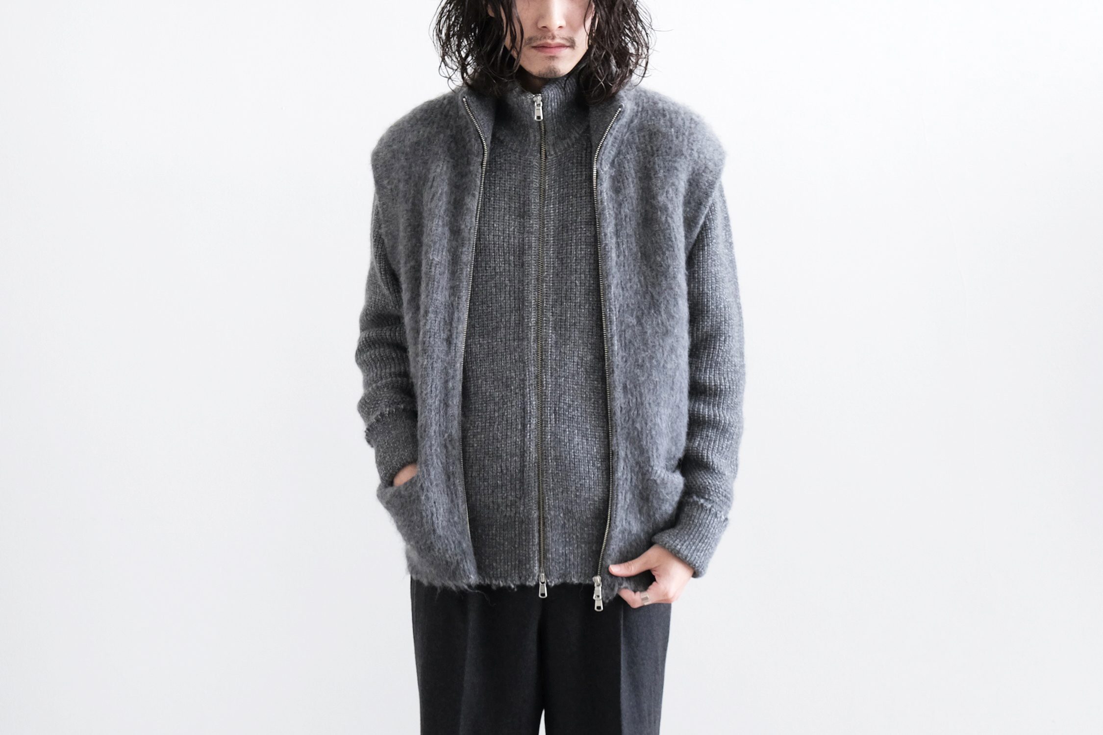 畔ひょっとこ起毛 JIP VEST - WUNDER