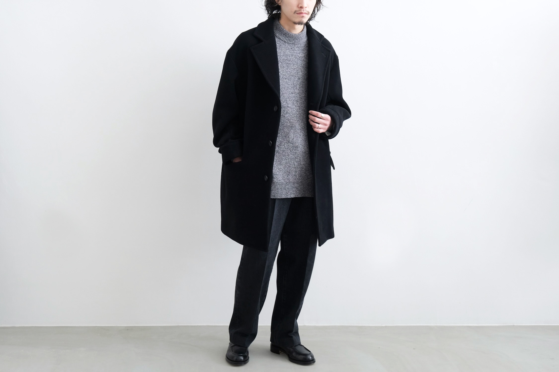 TASMANIA WOOL DOUBLE MELTON TAILOR BOX COAT - WUNDER