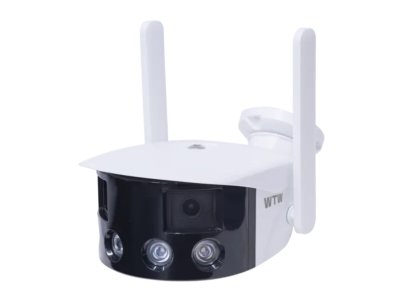WIFI IP防犯カメラ Wレンズ パノラマ180度監視 防犯灯カメラ WTW