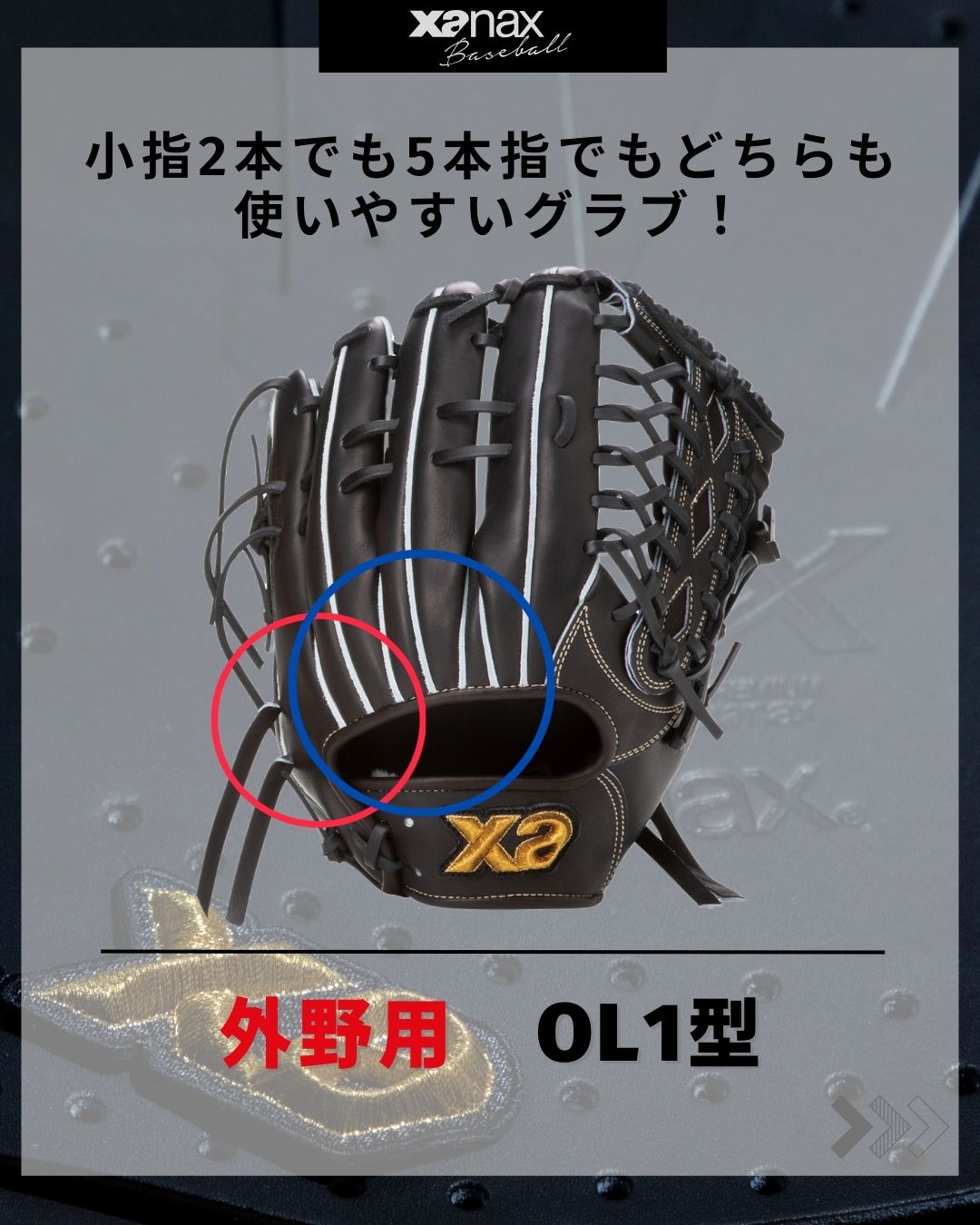 硬式トラストエックス（サイズ31.0m） 外野手用【OL1型】｜ザナックス