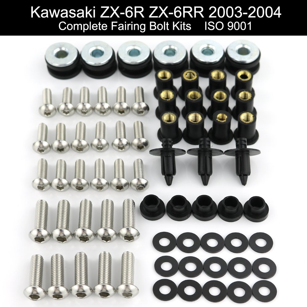 Kawasaki Ninja ZX6R Fairing Bolts Kit 2003-2004 | Xitomer