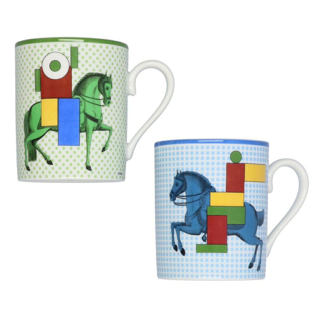 エルメス HERMES マグカップ マグ2個セット カヴァリエ・アン