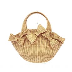 アナトリエ/かごバッグ/ポシェット/リボンモチーフ/ベージュの高価買取