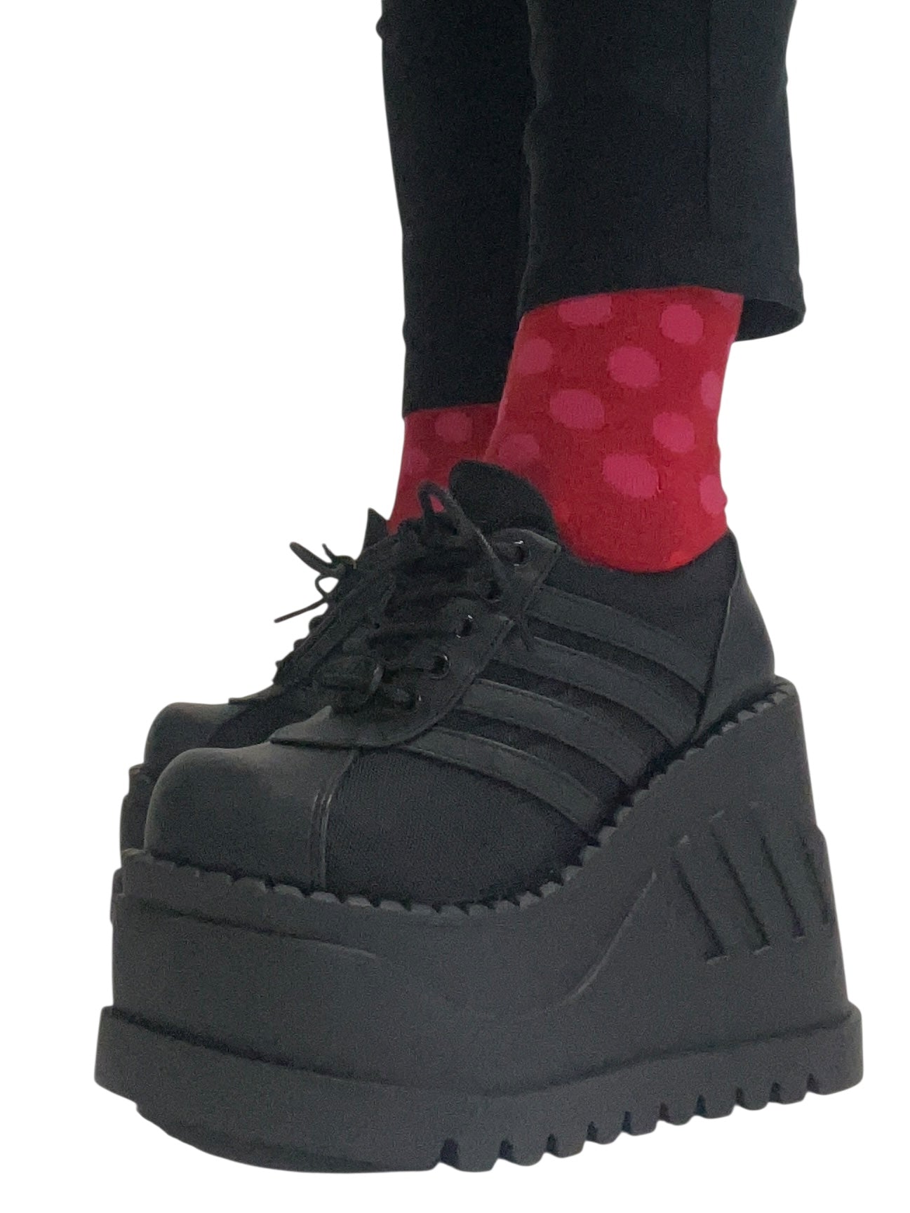 DEMONIA】ウェッジソール厚底スニーカー(ブラック) ✴︎STOMP-08/B/PU