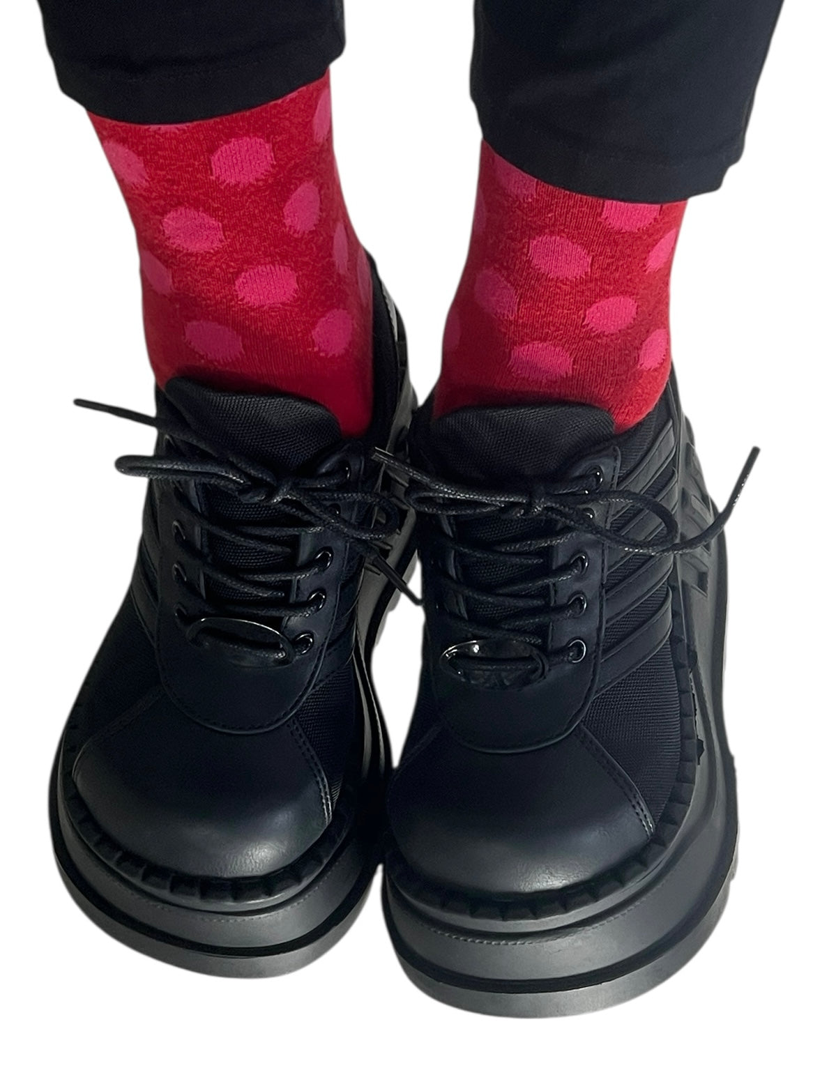 DEMONIA】ウェッジソール厚底スニーカー(ブラック) ✴︎STOMP-08/B/PU