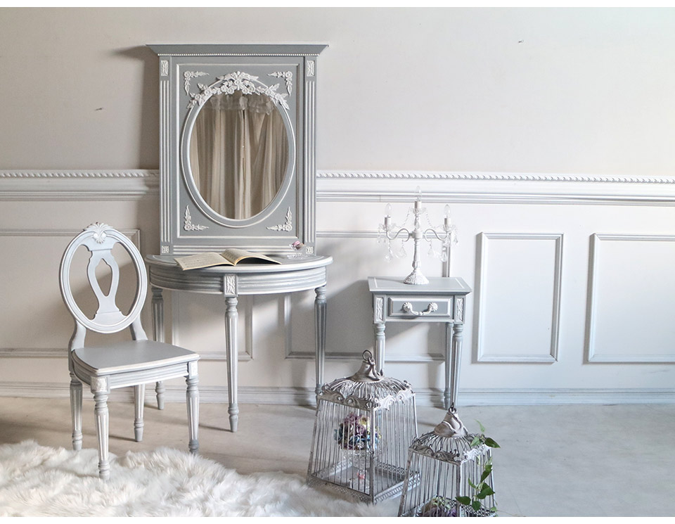 グスタビアン ベッドサイドテーブル ナイトテーブル) グレー