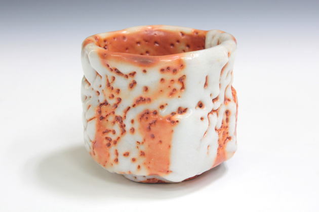 柳瀬美術店 / 林 正太郎「赤志野ぐい呑-5」共箱[HAYASHI Shotaro]Sake cup