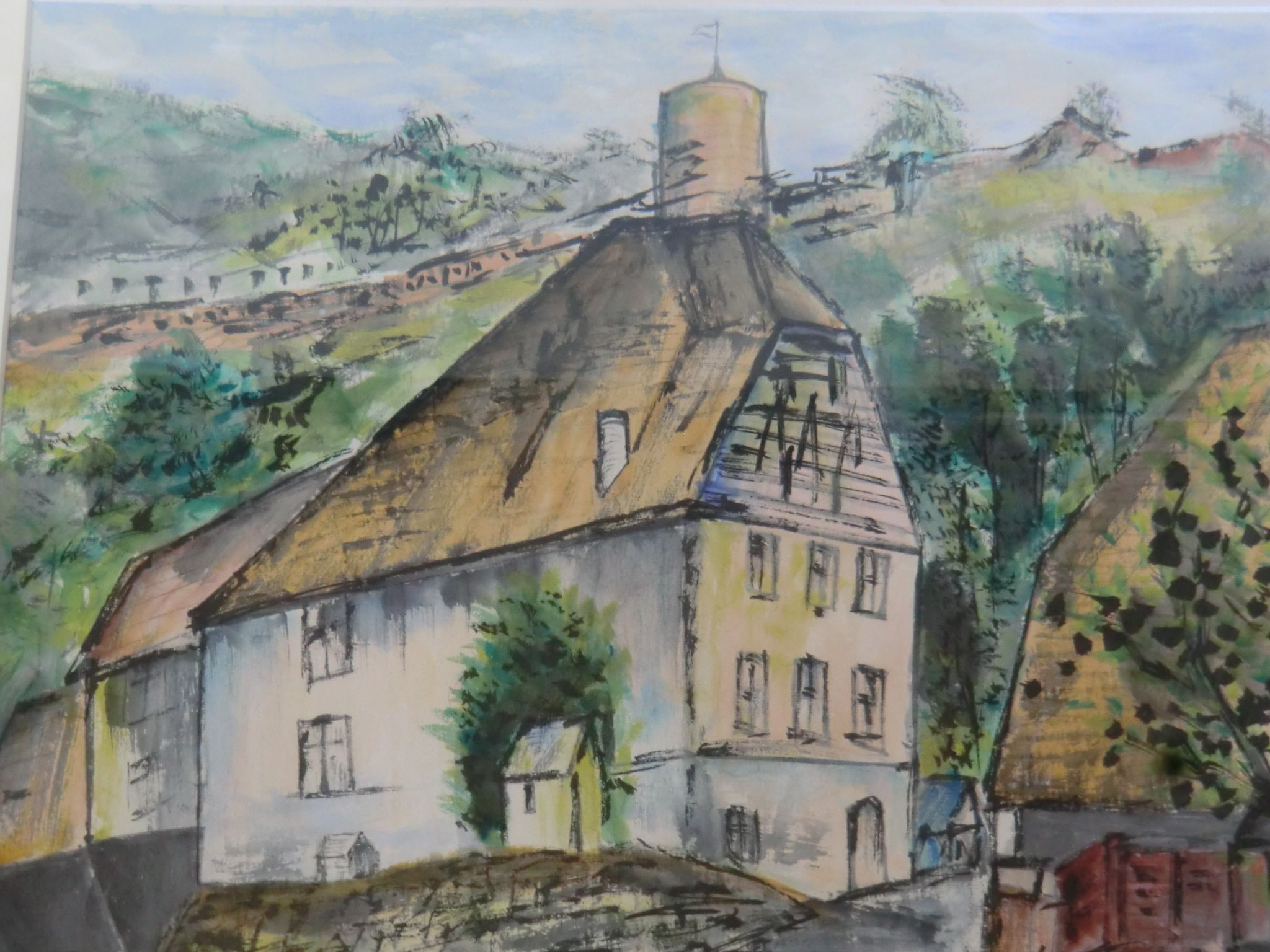 作者不詳 田舎の風景 油彩画 サイン日出子 | 八事商事 | 絵画レンタル