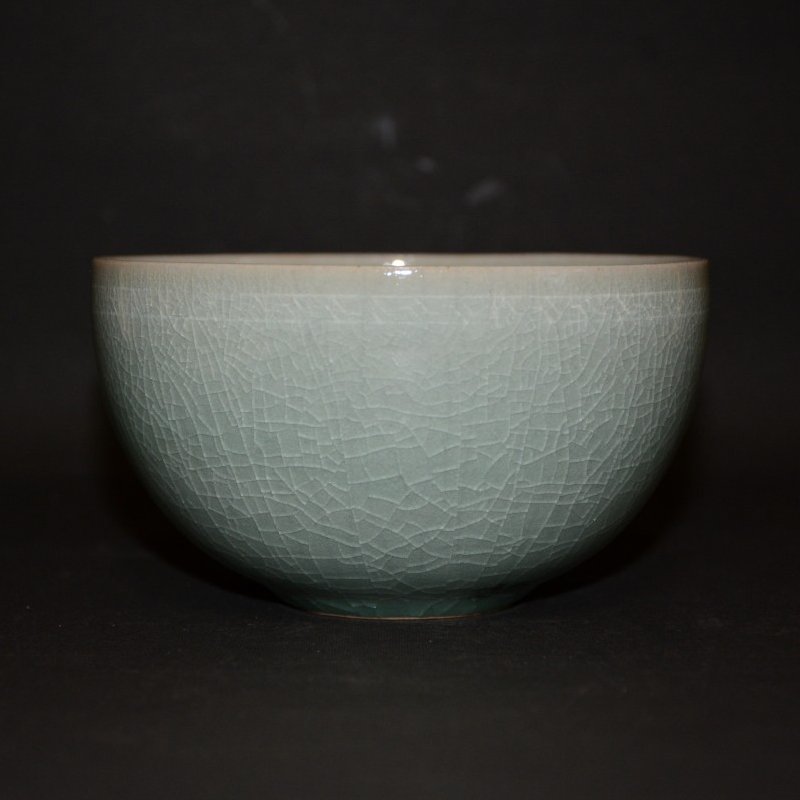 高麗青磁茶碗 韓国 人間文化財 柳海剛（ユヘガン）古物 35000円 美術