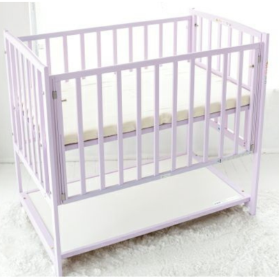 ハイタイプベッド ツーオープン【ラベンダー】収納棚付 | ベビーベッド