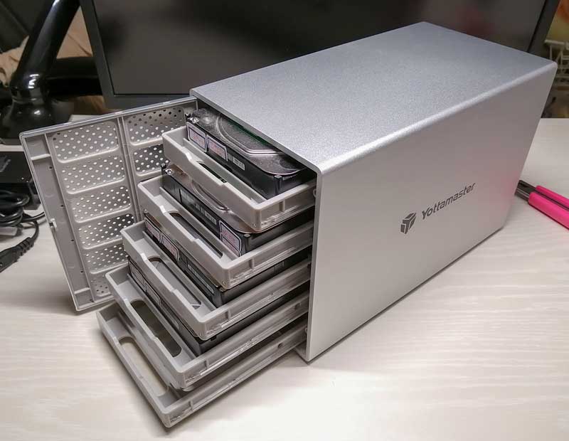 Yottamaster PS500C3 外付けHDDケースのレビュー（RAID無し・5ベイ