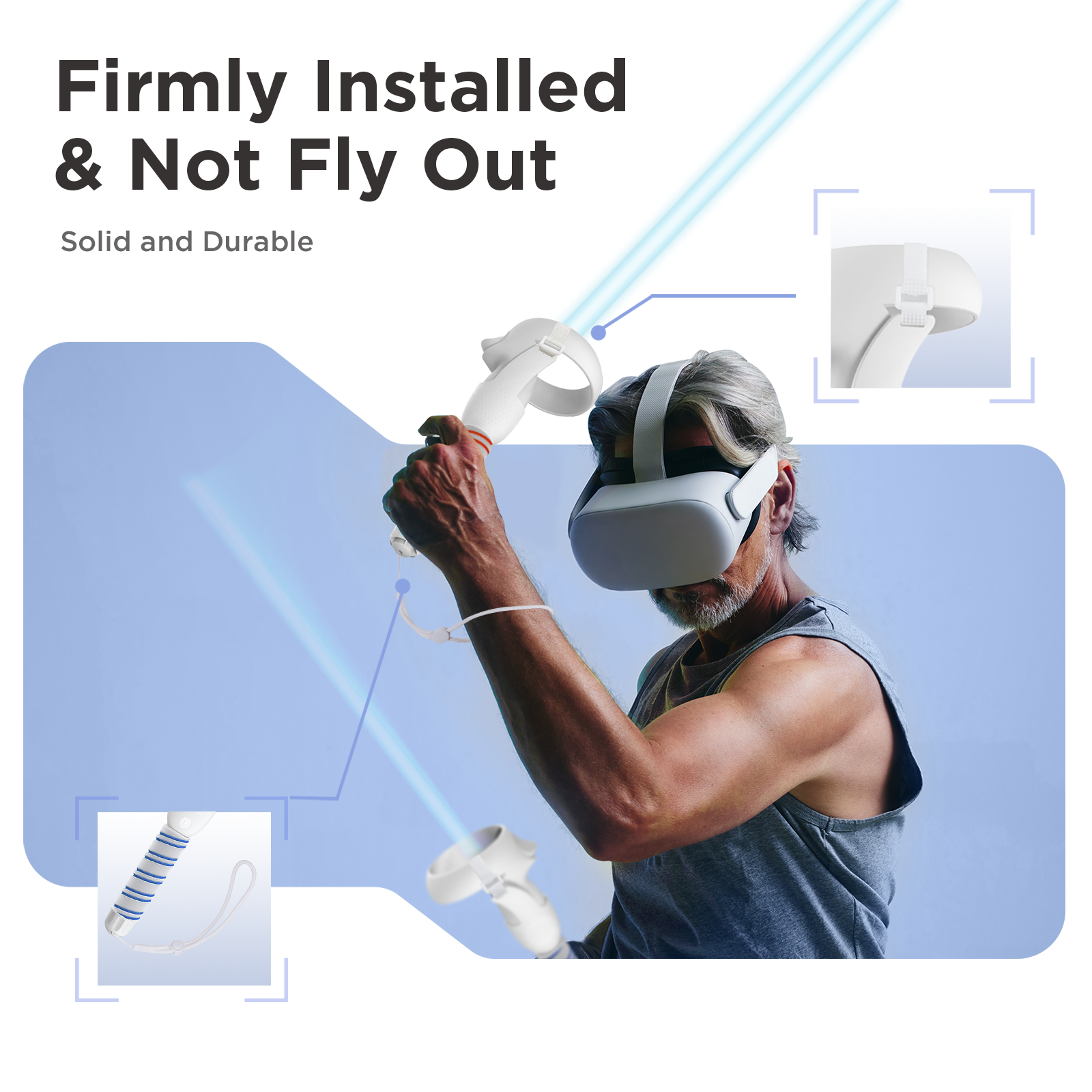 YOGES VR Q7 Long Arms Dual Extension Handles Compatible with Meta Ques