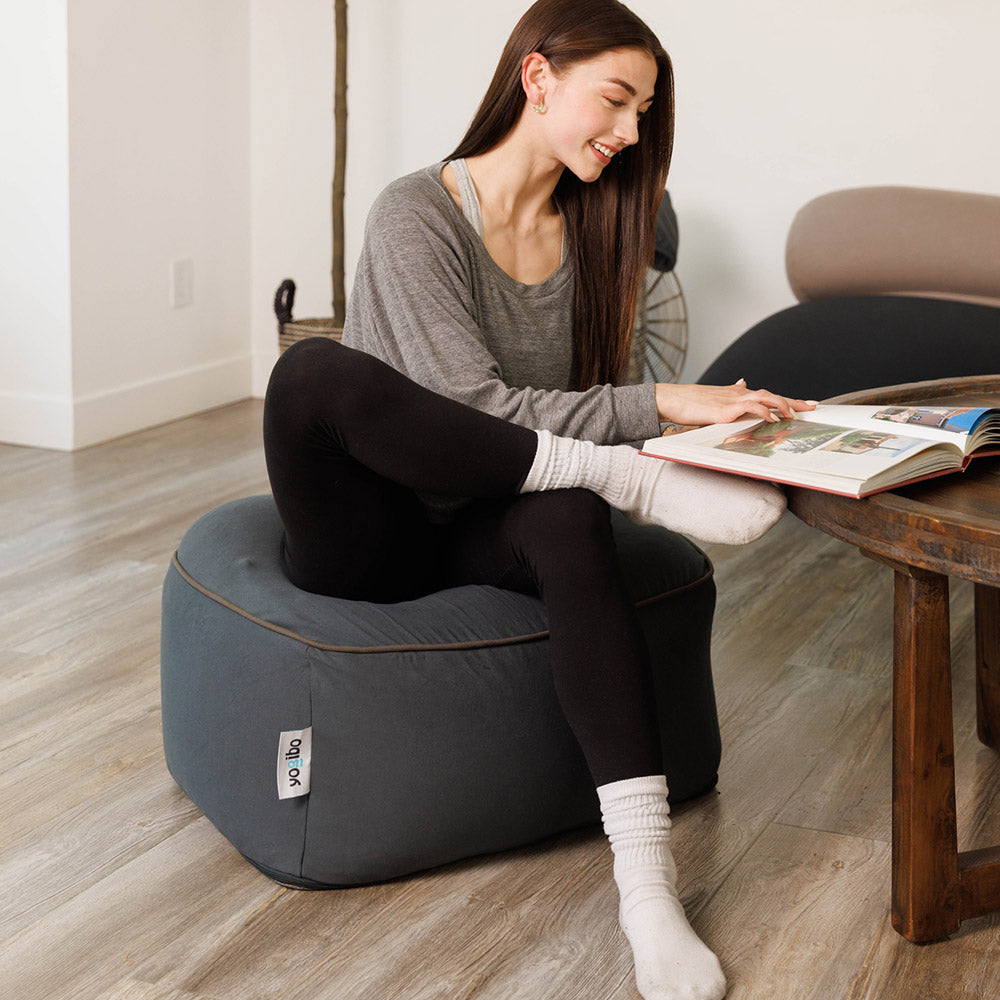 ヨギボー オットマン アクアブルー ☆新品変えカバー ネイビーブルー