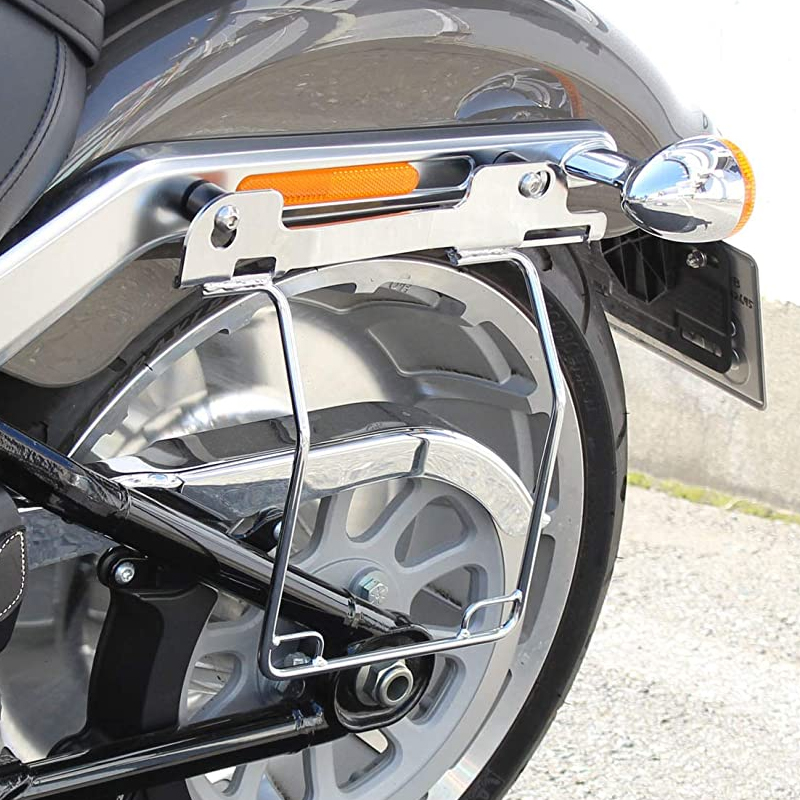 キジマ□サドルバッグガード オールインワン DHW クロームメッキ 左側