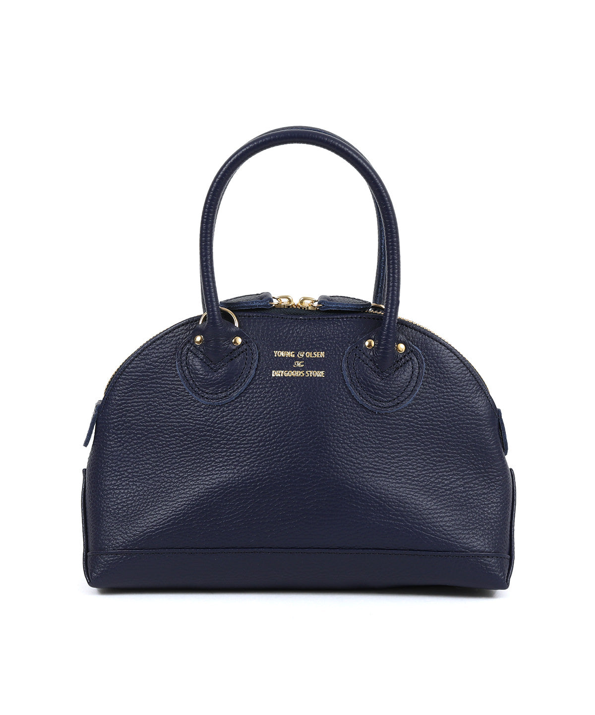 ヤングアンドオルセン エンボスド レザー ジップ ボート バッグ S