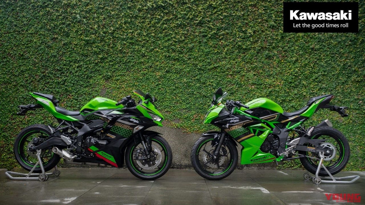 すでに実車がスタンバイ!? ニンジャZX-25R＆ニンジャ250SLの写真が公開