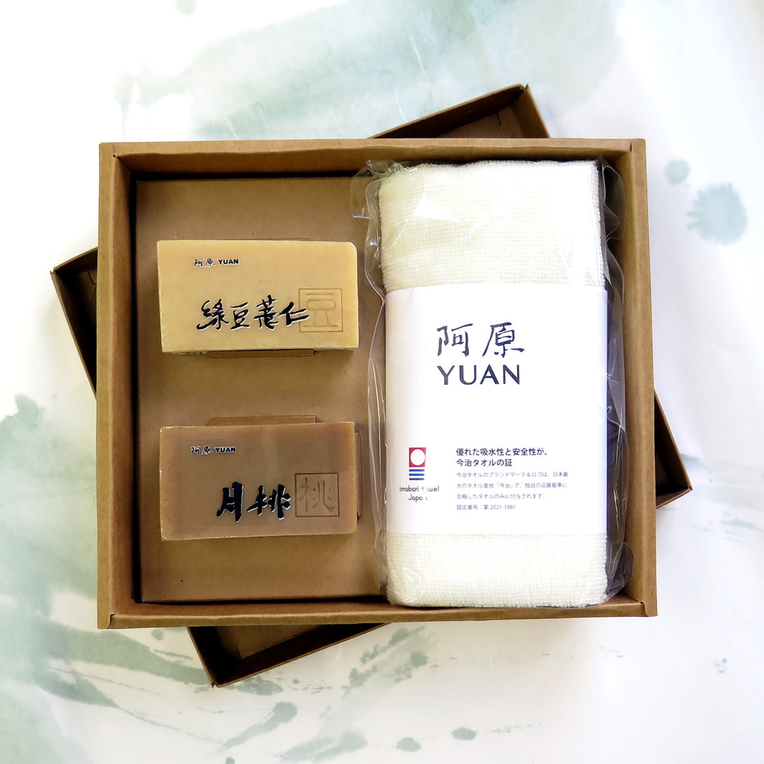 新多謝ギフトセット（ハトムギリョクトウソープ115g、月桃ソープ115g