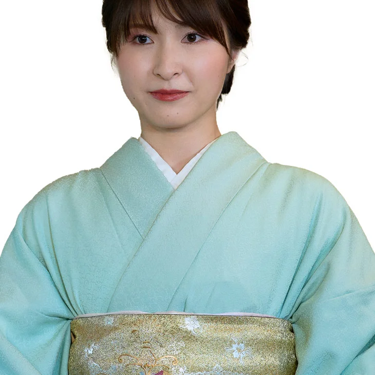 a2311901】【レンタル】訪問着 フルセット グリーン Mサイズ 正絹【5泊