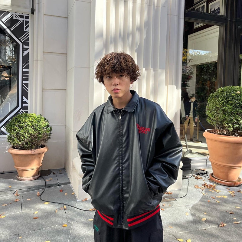 Synthetic Leather Stadium Jacket – YZ
