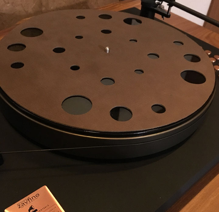 Distressed Leather Turntable Mat - ZavfinoUSA
