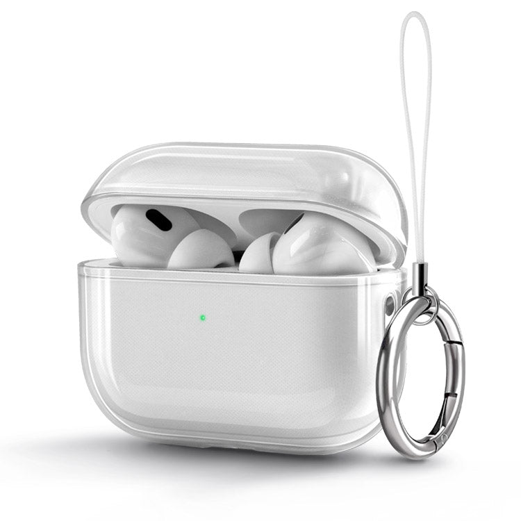 AirPodsクリアケース｜クリアカラー 全6色｜カラビナ付き・傷防止・TPU