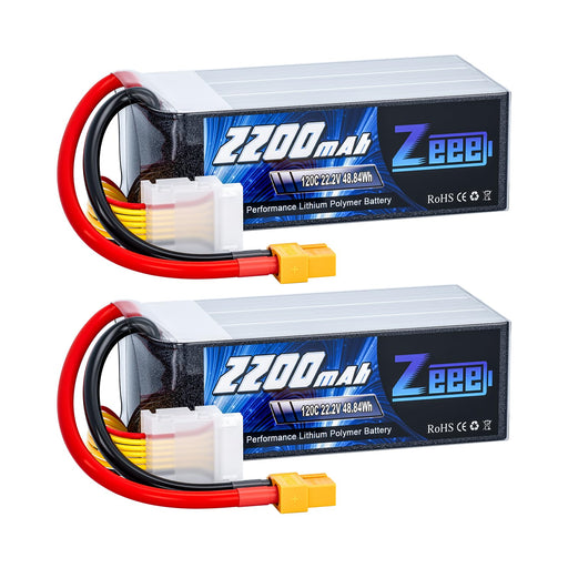 Zeee 6S Lipo Battery 2200mAh 22.2V 120C Soft Case with XT60 Connector