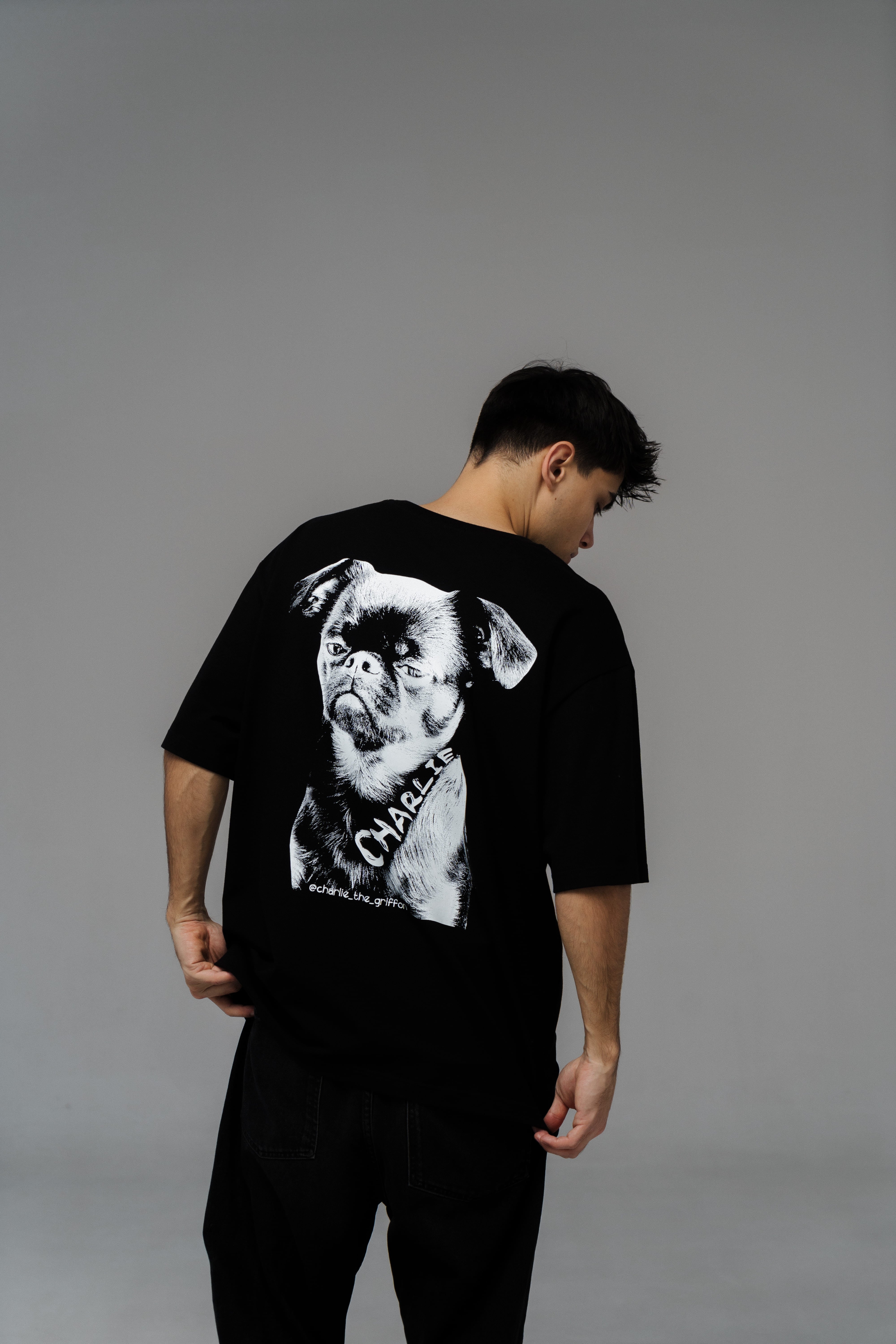 Black Oversized Unisex T-Shirt with 