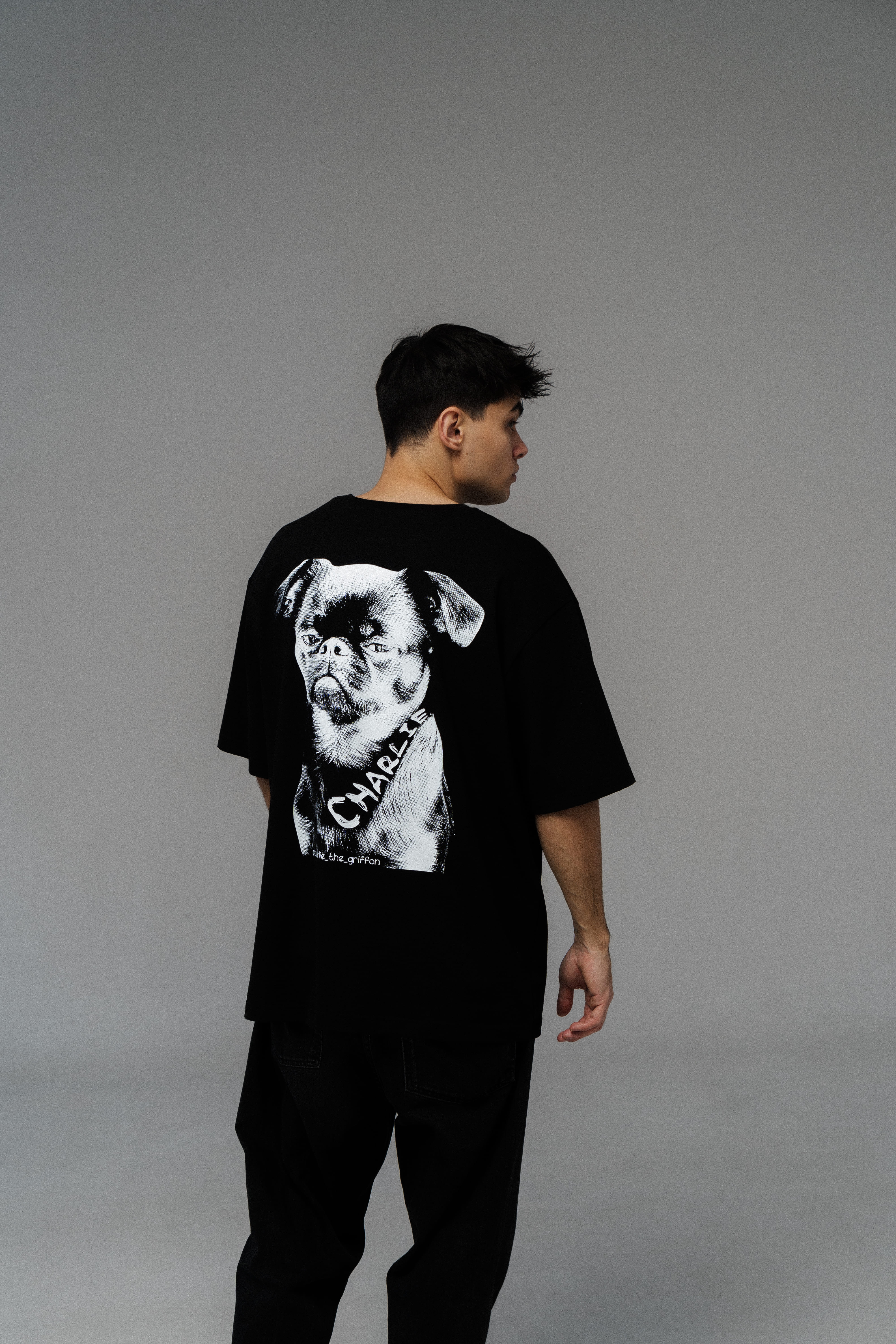 Black Oversized Unisex T-Shirt with 