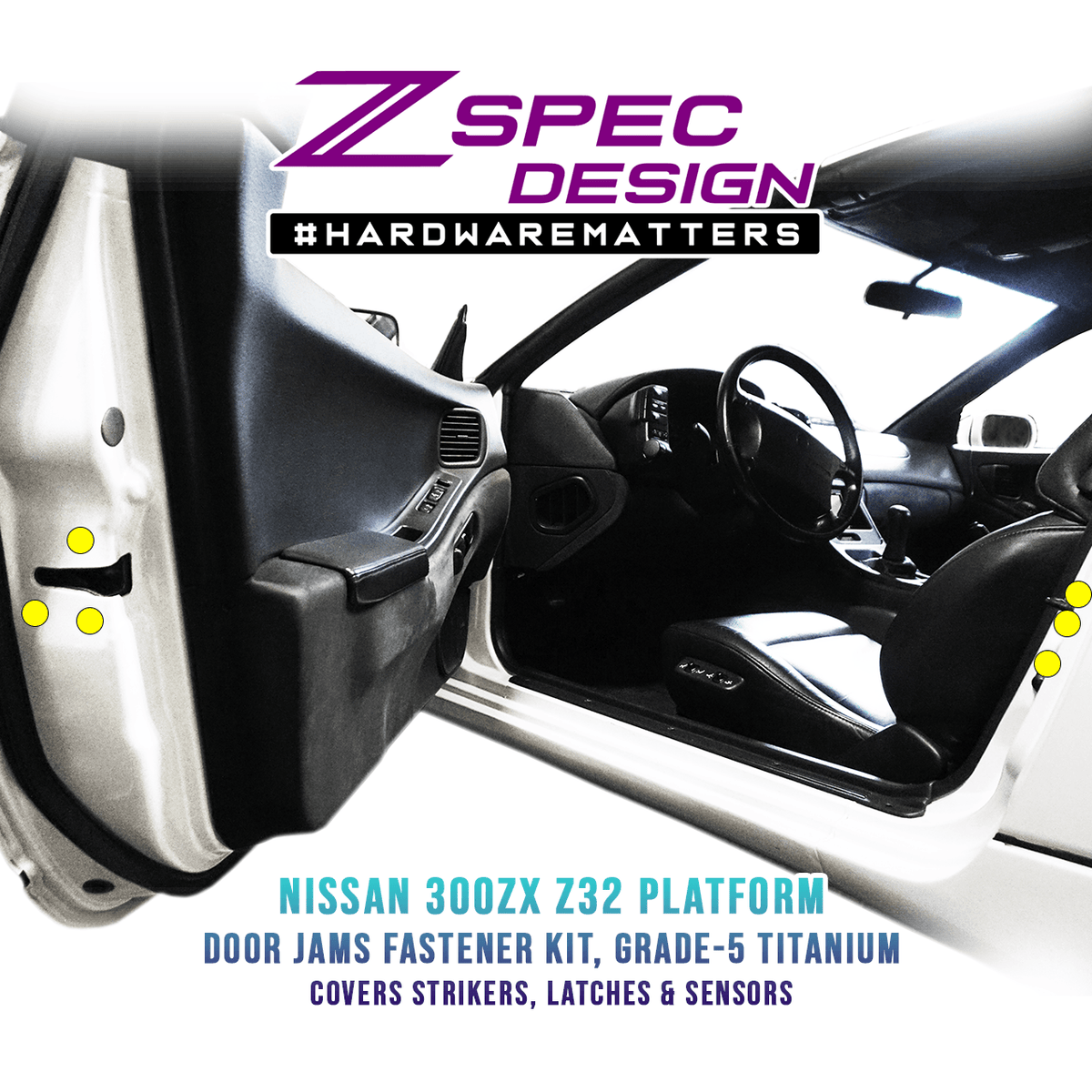 ZSPEC Fastener Kit, Door Jams Area for Nissan Z32 300zx, Titanium